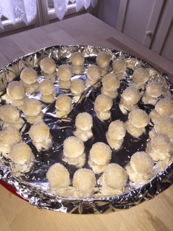 palline/tartufini di cioccolato bianco e cocco